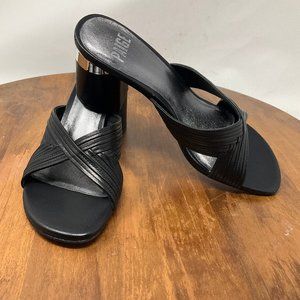 PAIGE Jone Women'sBlack Leather Block Heel Sandals  Size 7